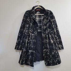 Alice & Olivia deconstructed frayed tweed coat 8